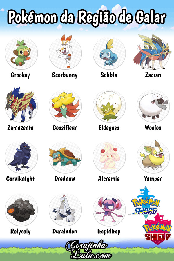 Quais Pokémon estão na Pokédex de Sword e Shield [região de Galar